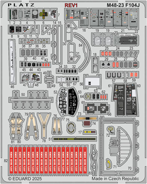 M48-23 プラッツ 1/48 航空自衛隊 F-104J スターファイター「栄光」用 エッチングパーツ