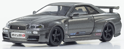 K07130LGR 京商オリジナル 1/64 [MOTN] 日産 スカイライン R34 GT-R ニスモ CRS Ver. LED搭載 (グレー)