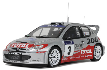 OTM1085 OttO MOBILE 1/18 プジョー 206 WRC ツール・ド・コルス ラリー 2002 #3