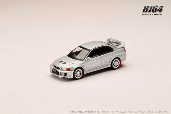 HJ642032AS HJ64 1/64 Mitsubishiランサー GSR エボリューション 5 (CP9A) 1998 マッドフラップ付き サテライトシルバー