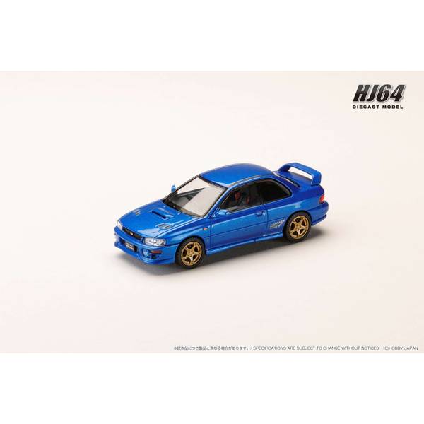 HJ641079ABL HJ64 1/64 スバル インプレッサ PURE SPORTS COUPE WRX type R STi Version (GC8) ソニックブルーマイカ