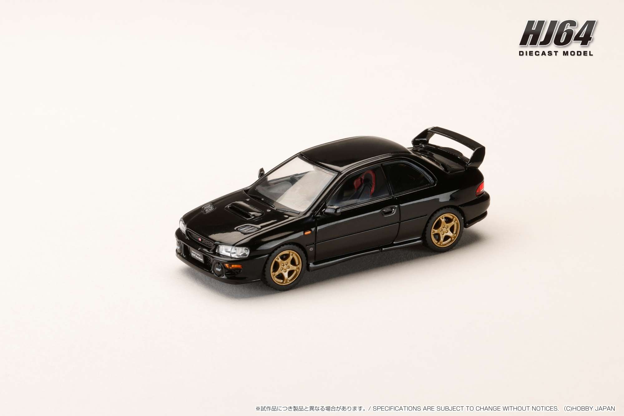 HJ641079JBK HJ64 1/64 1/64 スバル インプレッサ PURE SPORTS COUPE WRX type R STi Version (GC8) ⅤWR Type フロン