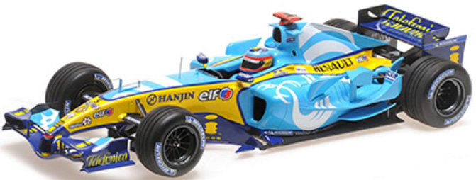 117051005 ミニチャンプス 1/18 ルノー F1 チーム R25 フェルナンド・アロンソ フランスGP 2005 ウィナー
