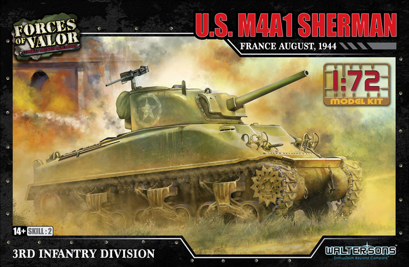WS55004R ウォルター ソンズ 1/72 WW.II アメリカ軍 M4A1A(75) シャーマン 1944年8月 フランス 第3歩兵師団