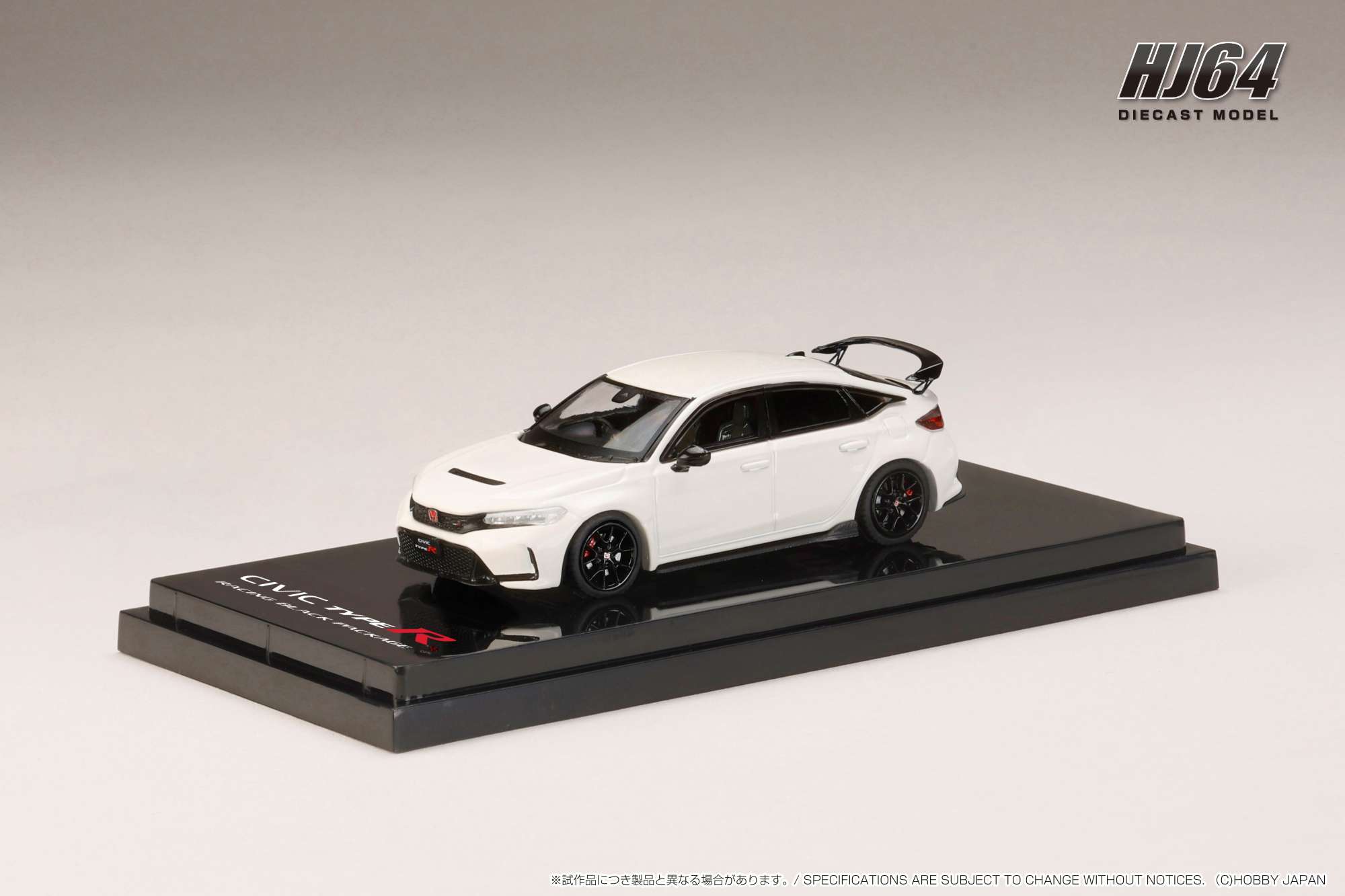 HJ644063W HJ64 1/64 ホンダ CIVIC TYPE R (FL5) RACING BLACK Package 2025 チャンピオンシップホワイト