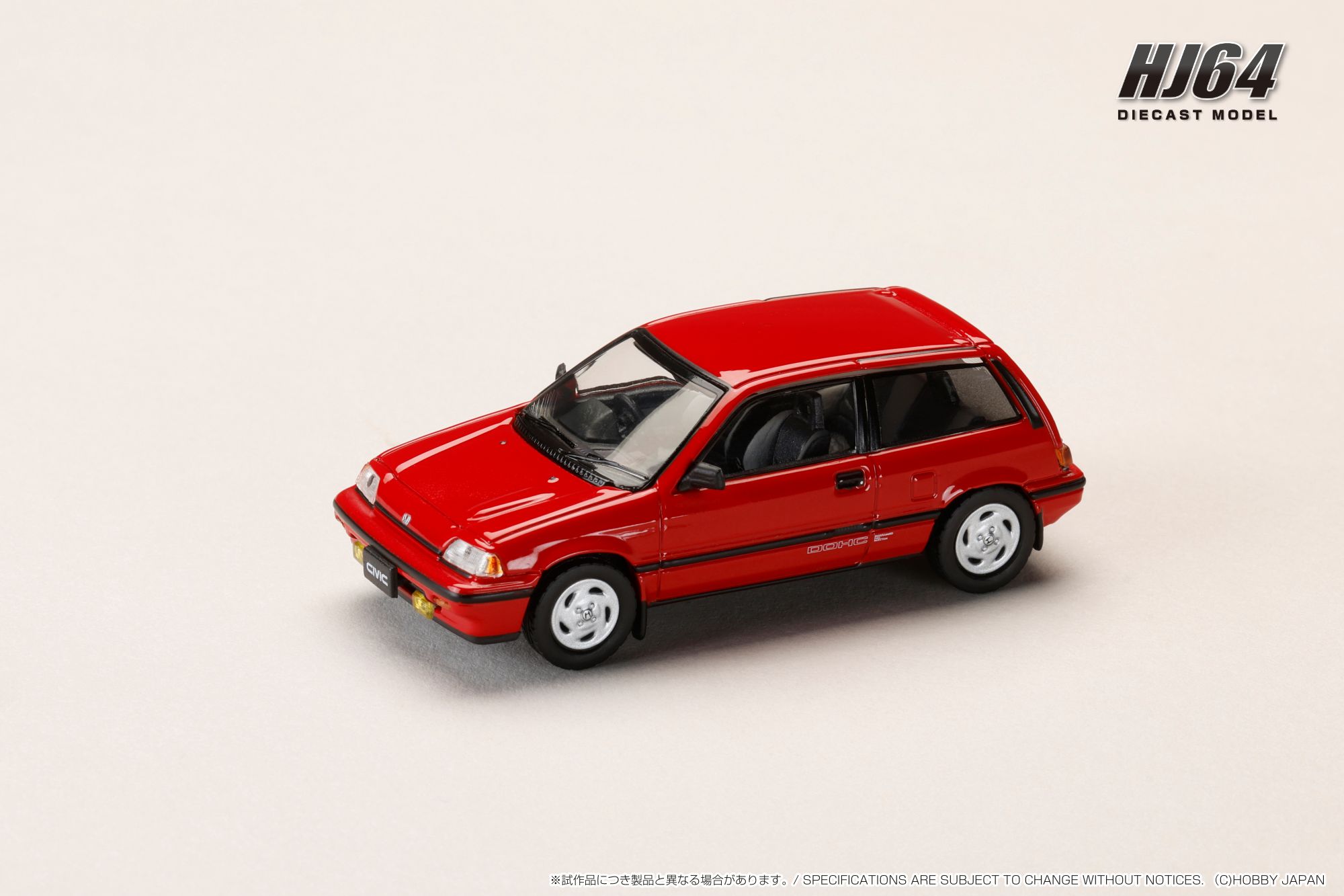 HJ643029R HJ64 1/64 ホンダ CIVIC (AT) LATE VERSION / 純正オプションパーツ付 レッド