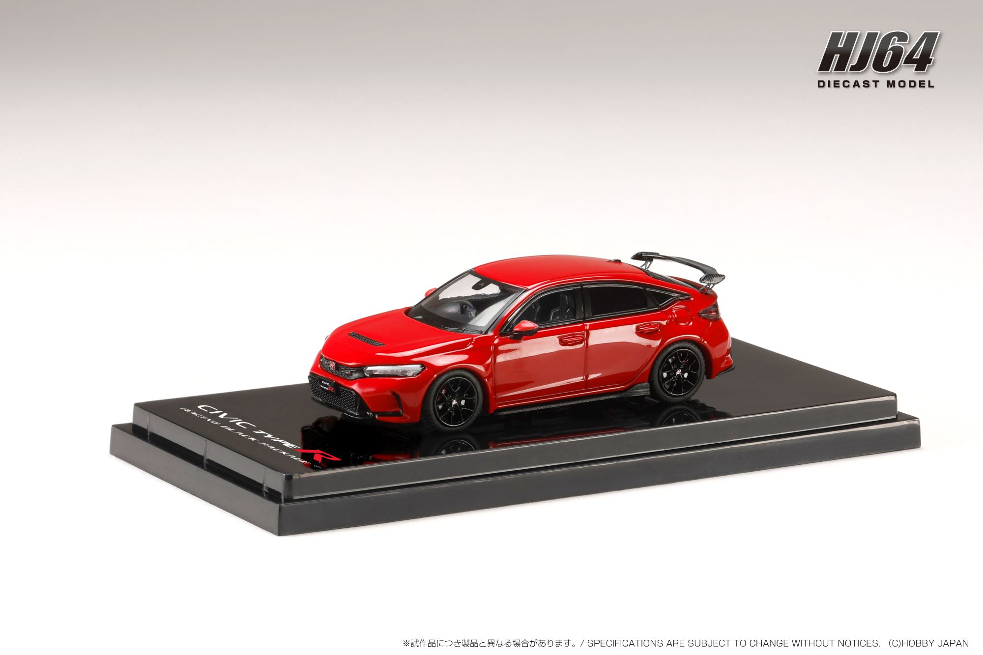 HJ645063R HJ64 1/64 Honda CIVIC TYPE R (FL5) RACING BLACK Package / 純正オプションパーツ装着車 フレームレッド