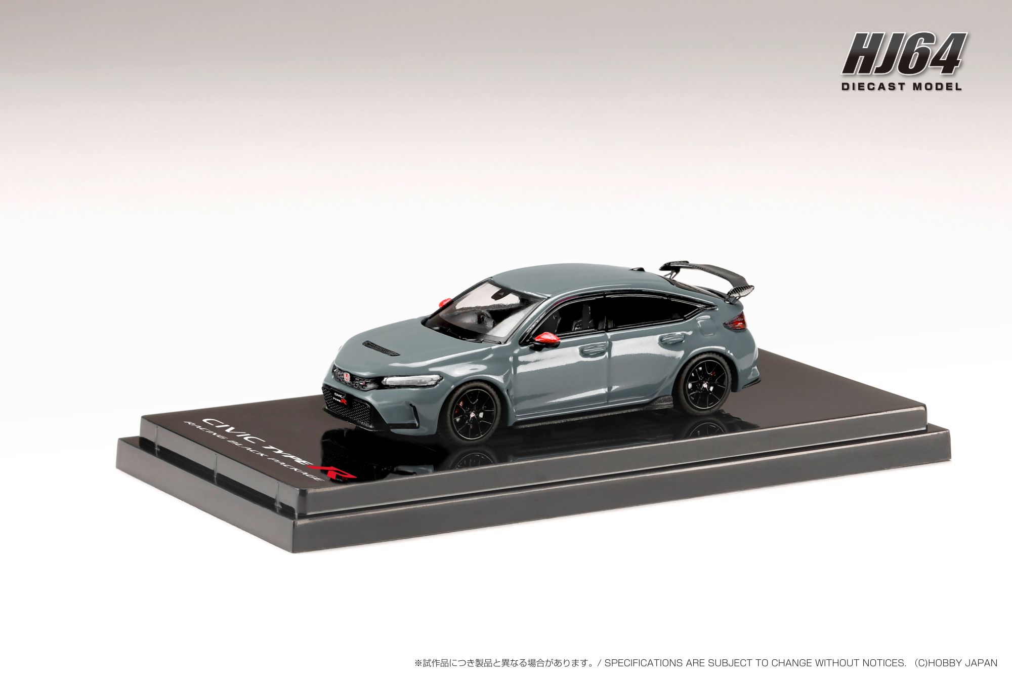 HJ645063GM HJ64 1/64 Honda CIVIC TYPE R (FL5) RACING BLACK Package / 純正オプションパーツ装着車 ソニックグレーパ
