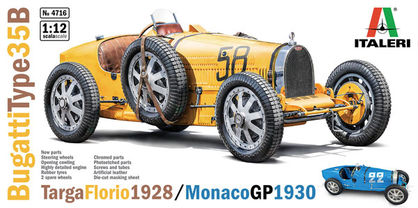 IT4716JP イタレリ 1/12 ブガッティ タイプ35B 1928 タルガ・フローリオ/1930 モナコGP (日本語対訳補足説明書付属)