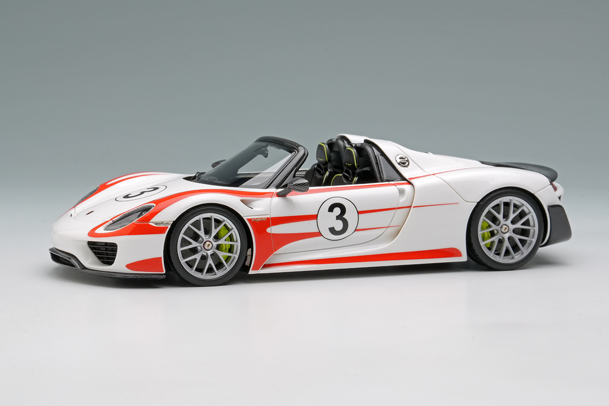 EM569F EIDOLON 1/43 Porsche 918 Spyder weissach package 2011 ホワイト/レッドザルツブルグストライプ