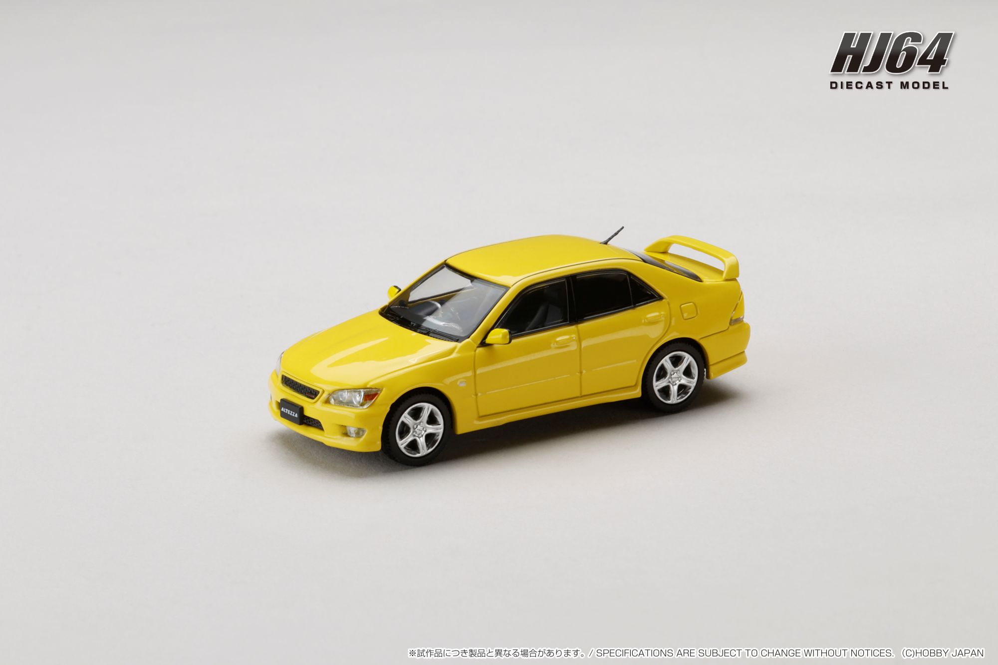 HJ642080BY HJ64 1/64  トヨタ ALTEZZA RS200 (E10) 1998 純正オプション装着車 スーパーブライトイエロー