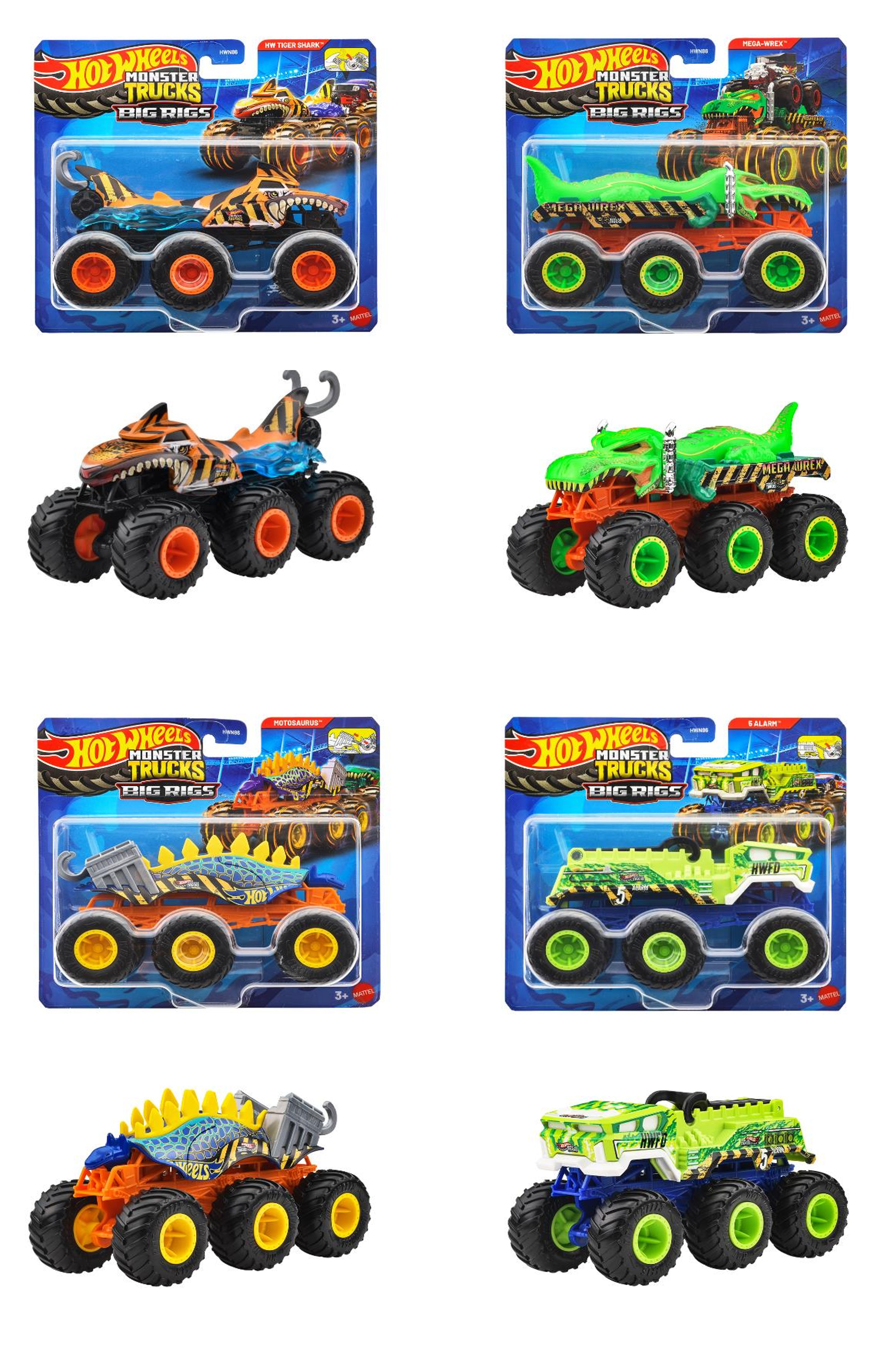 HWN86-986H ホットウィール モンスタートラック トランスポーター アソート (入数:4) 2025年10月発売