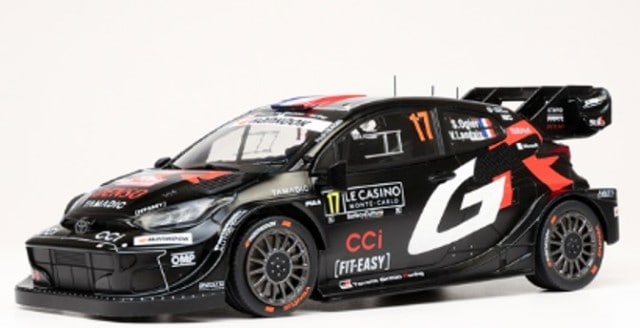 18RMC229A IXO 1/18 トヨタ GR ヤリス ラリー1 2025年 ラリーモンテカルロ 優勝 #17 S.Ogier/V.Landais