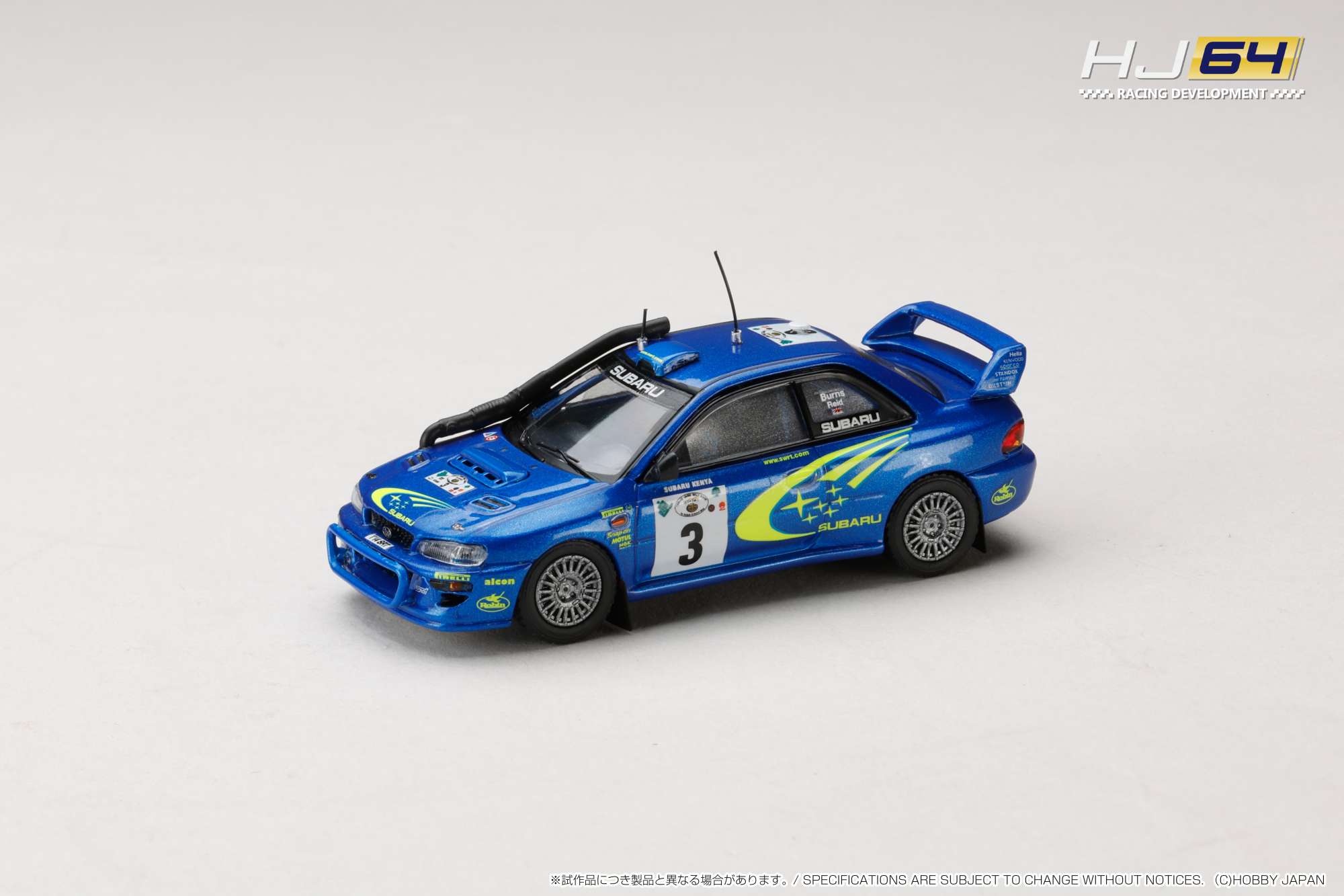 HJR646041E HJ64 1/64 SUBARU IMPREZA WRC 2000 #3 (SAFARI)