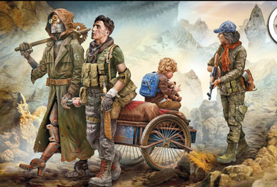 MB35250 マスターボックス 1/35 砂漠の戦いシリーズ・希望の子供・長距離襲撃・男女+子供&人型ロボットカート付