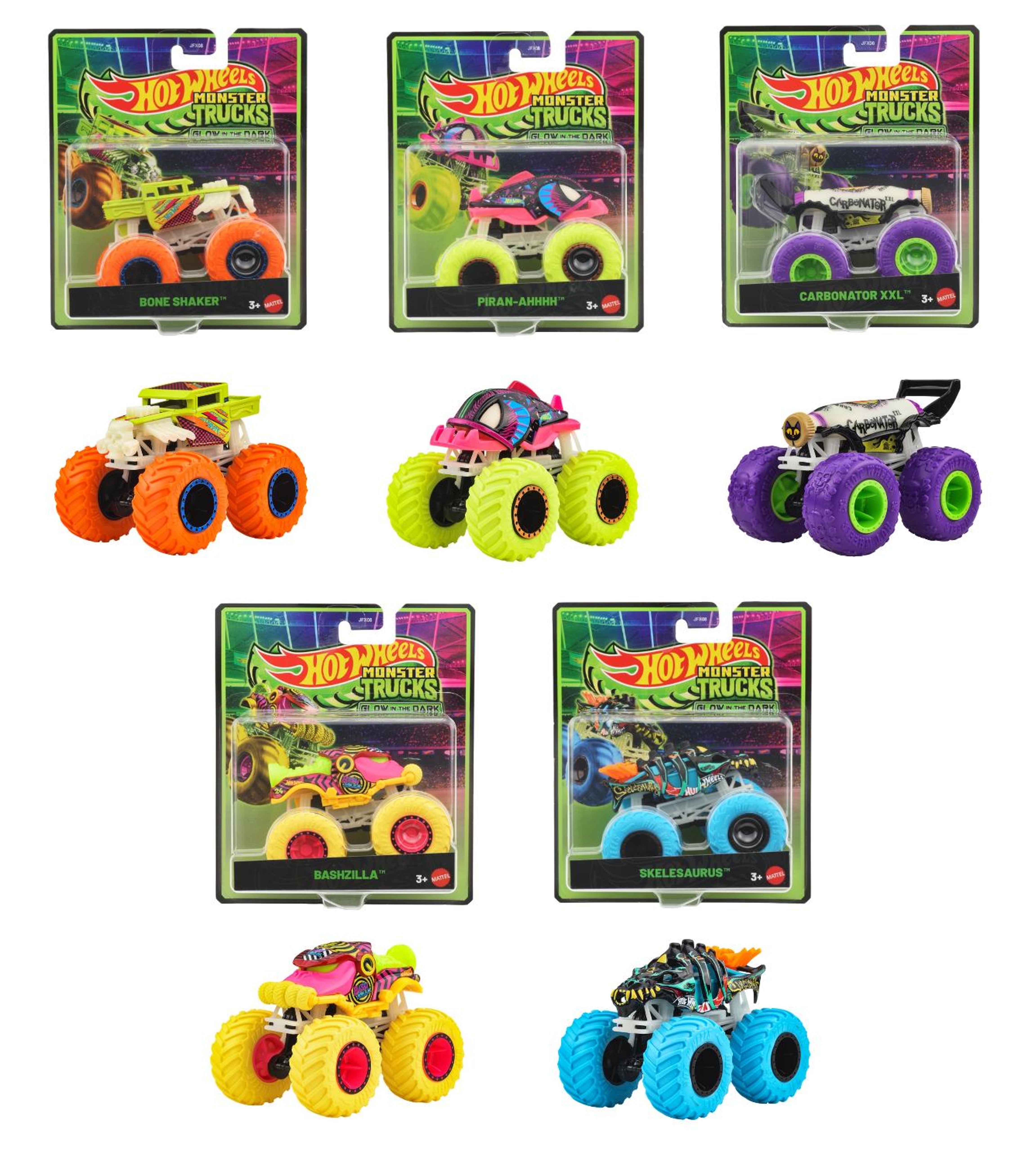 JFX08-986C ホットウィール 光る!モンスタートラック アソート (入数:6) 2025年08月発売