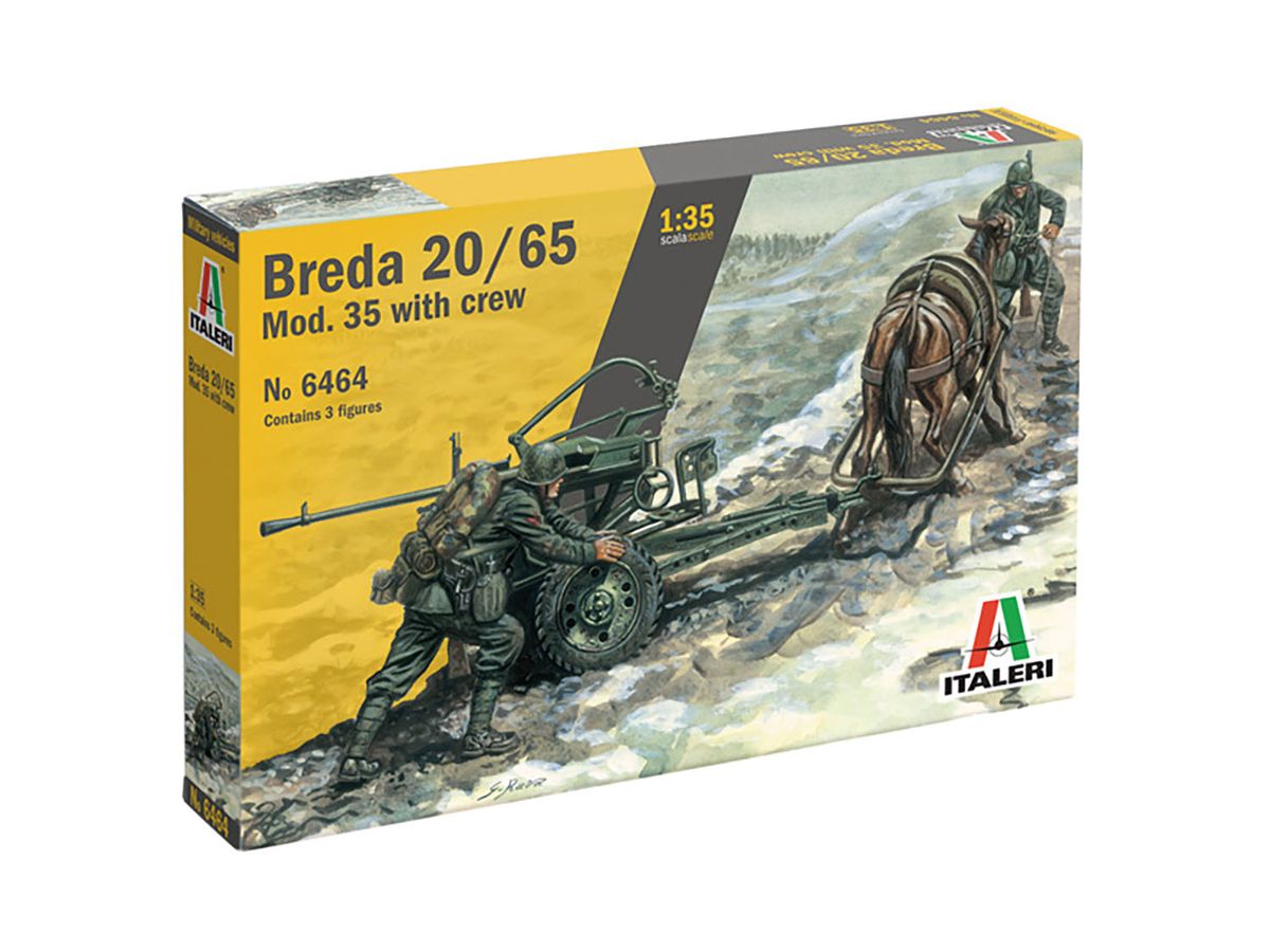 IT6464 イタレリ 1/35 WW.II イタリア軍 ブレダ20/65 Mod.35 イタリア軍兵士2体 ラバ1頭付属