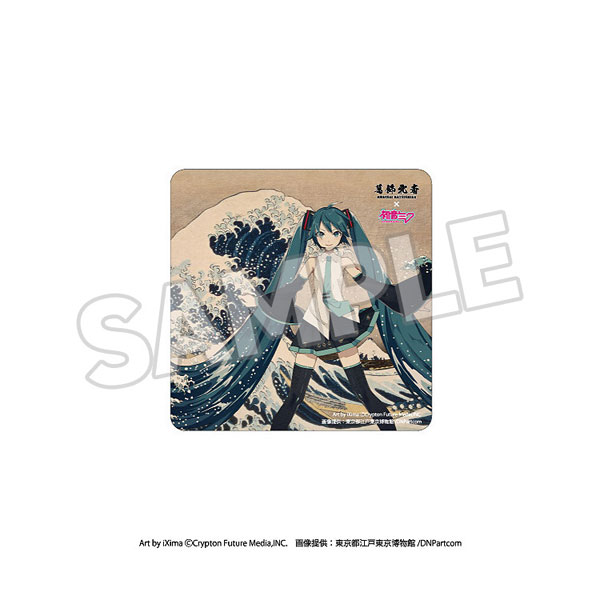 葛飾北斎×初音ミク カーマグネット 冨嶽三十六景 神奈川沖浪裏
