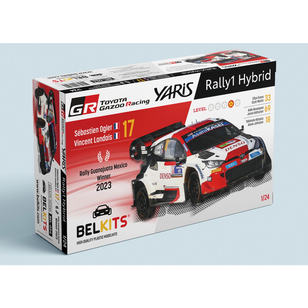BEL026 ベルキット 1/24 トヨタ GR ヤリス ラリー1 ハイブリッド WRC 2023 ラリー・メキシコ ウィナー(日本語対訳補足説明書付属)