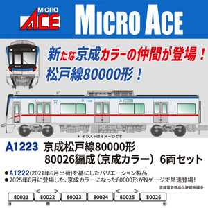 A1223 京成松戸線80000形 80026編成(京成カラー) 6両セット