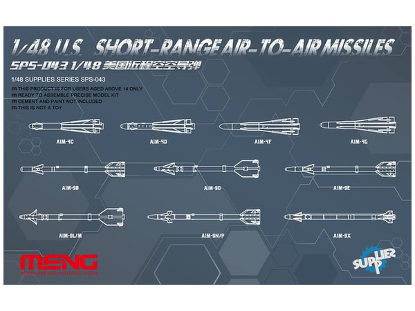 MENSPS-043 モンモデル 1/48 アメリカ近距離空対空ミサイル