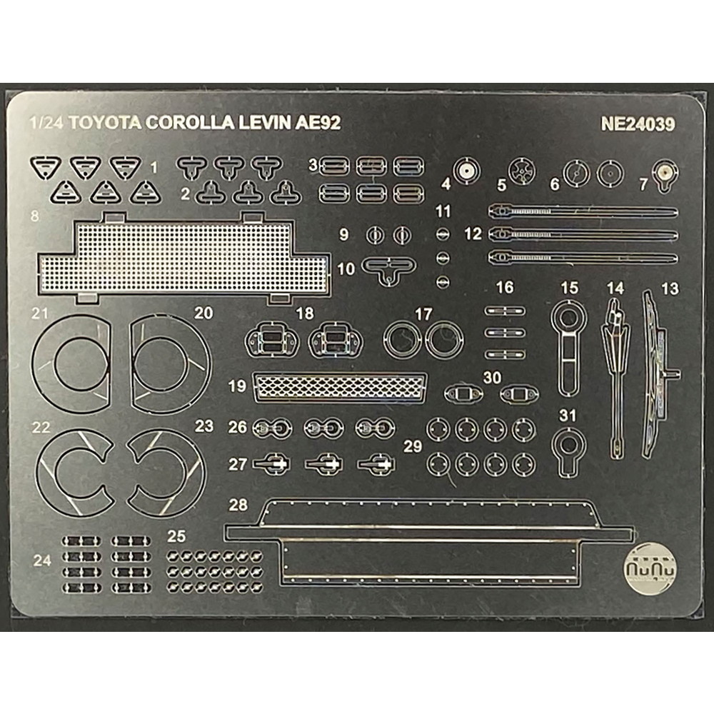 NE24039 NuNu 1/24レーシングシリーズ トヨタ カローラ レビン AE92 1989 JTC SUGO用ディテールアップパーツ