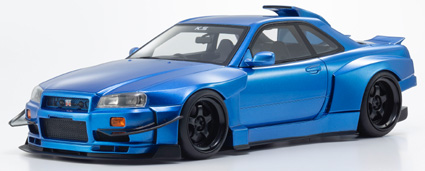 KSR18068BL KYOSHOオリジナル 1/18 日産 スカイライン GT-R (R34) Khyzyl Saleem (ブルー)