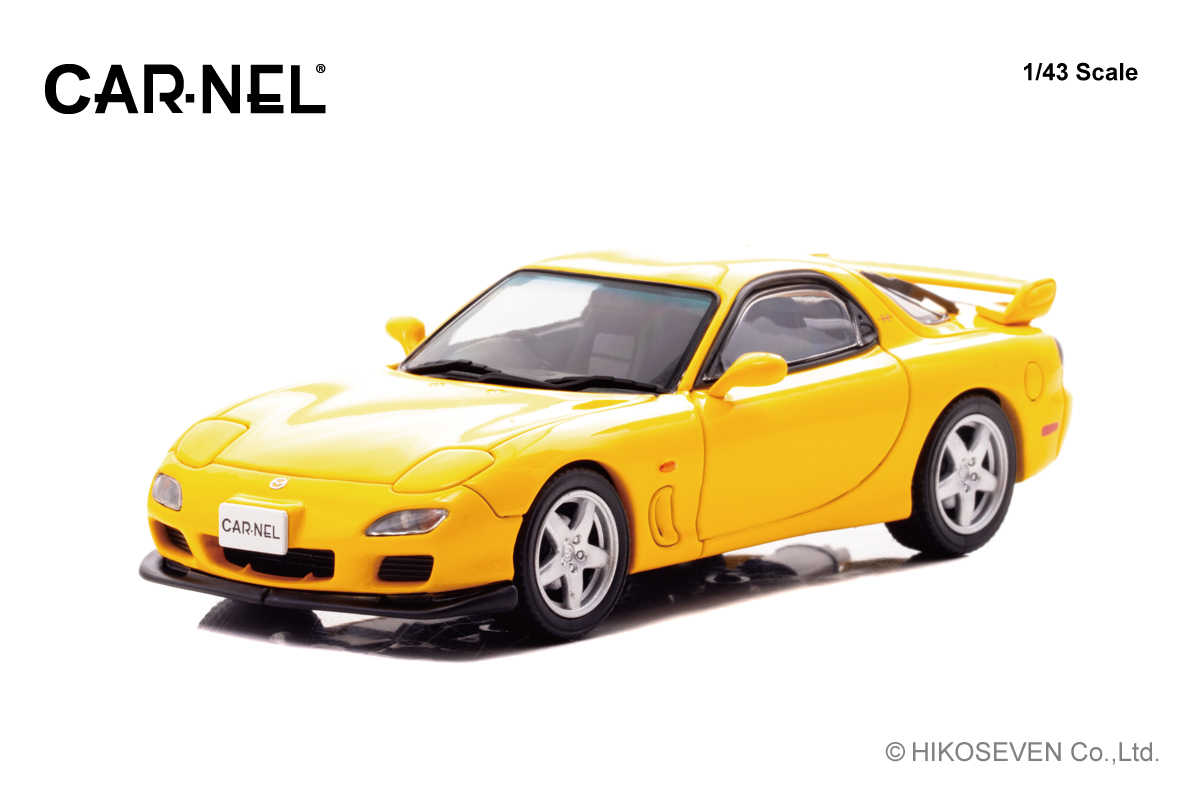 CN430103 CARNEL 1/43 マツダ RX-7 Type R BATHURST R (FD3S) 2001Sunburst Yellow