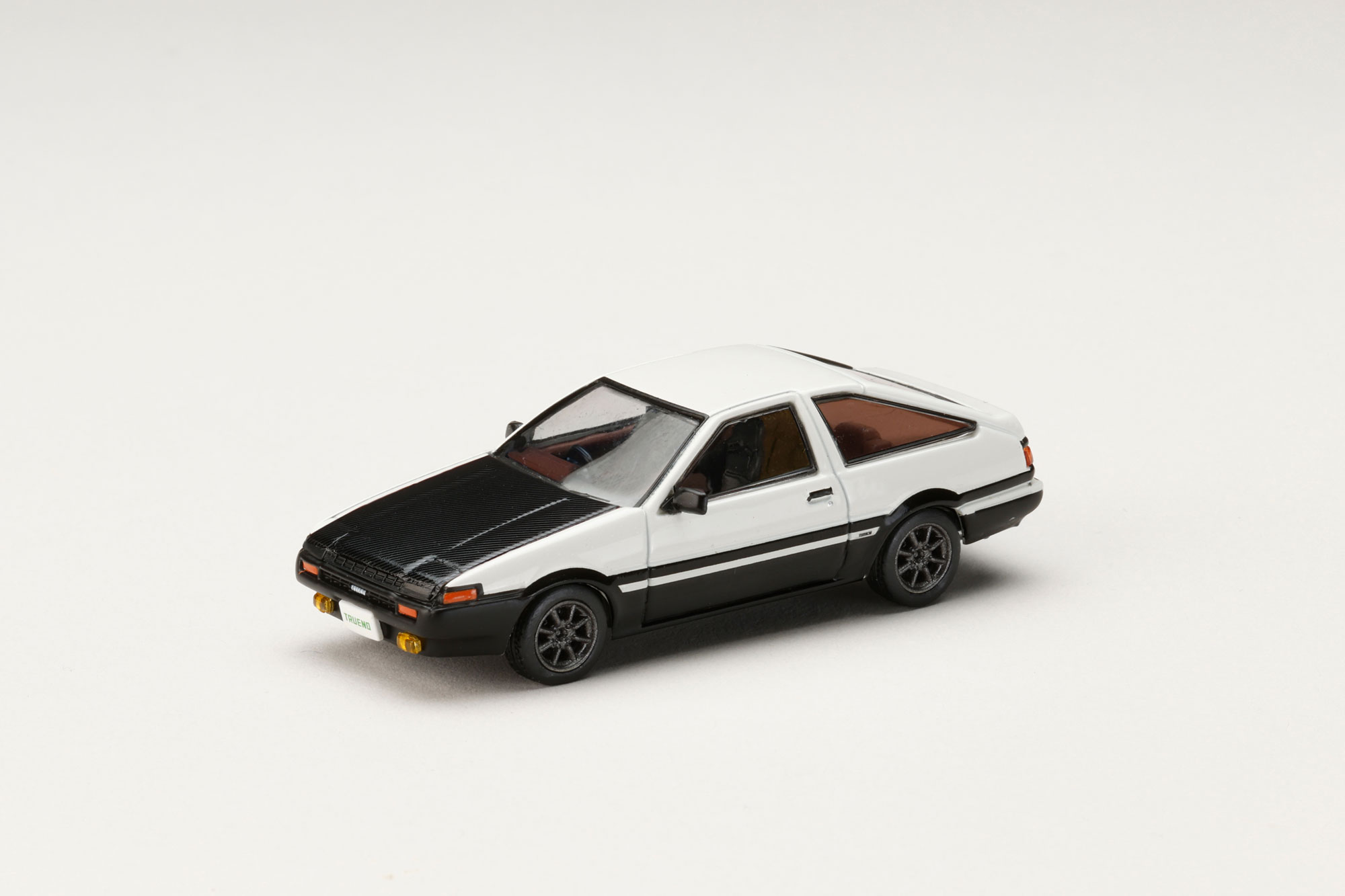 HJ644008WB HJ64 1/64 トヨタ SPRINTER TRUNEO (AE86) GT-APEX JDM カスタムバージョン / CARBON BONNET ホワイト/ブラックカー