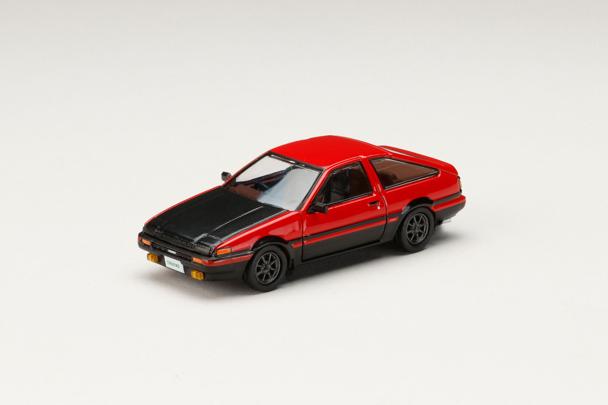 HJ644008RB HJ64 1/64 トヨタ SPRINTER TRUNEO (AE86) GT-APEX JDM カスタムバージョン / CARBON BONNET レッド/ブラック カ