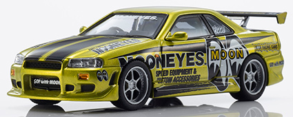 K07134LM1 KYOSHOオリジナル 1/64 [MOTN] 日産 スカイライン GT-R(R34) ムーンアイズ (1) LED搭載