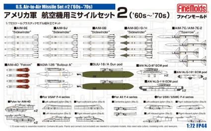 FP44 1/72 アメリカ軍 航空機用ミサイルセット2('60s~'70s)