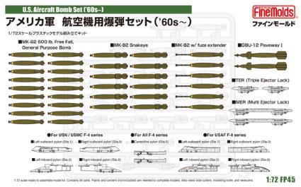 FP45 1/72 アメリカ軍 航空機用爆弾セット('60s~)