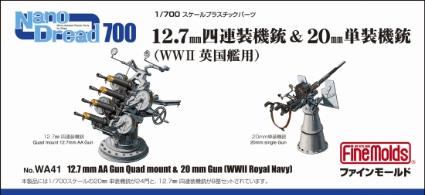 WA41 1/700 ナノ・ドレッド 12.7mm四連装機銃&20mm単装機銃(WWⅡ英国艦用)