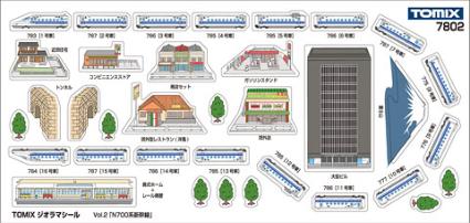 7802 TOMIXジオラマシールVol.2 N700系新幹線