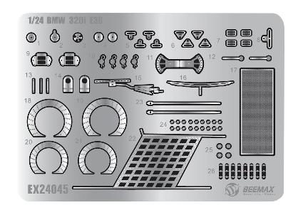 EX24045 BEEMAX 1/24 BMW 320i E36 1996 BTCC ブランズハッチ ウィナー用ディテールアップパーツ