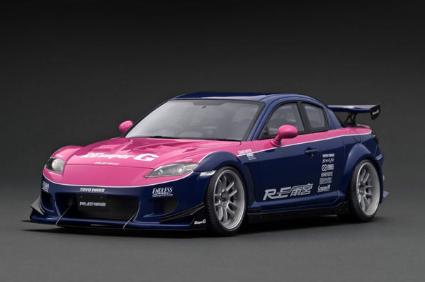 IG3181 IGモデル 1/18 Mazda RX-8 (SE3P) RE Amemiya Blue/Pink