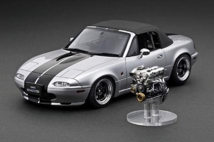 IG3202 1/18 Eunos Roadster (NA) Silver With Engin ※1/18 NA6CEエンジン付 WEB限定品