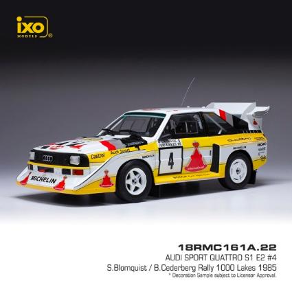 18RMC161A IXO 1/18 アウディ スポーツ クアトロ S1 E2 1985年1000湖ラリー #4??S.Blomquist/B.Cederberg