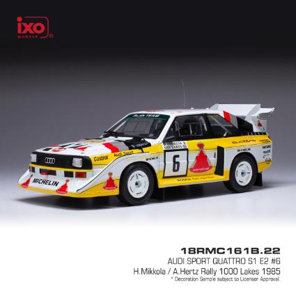 18RMC161B IXO 1/18 アウディ スポーツ クアトロ S1 E2 1985年1000湖ラリー #6 H.Mikkola/A.Hertz