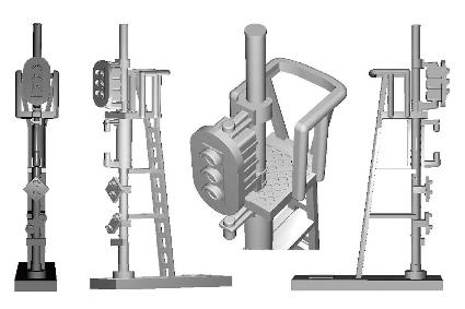 2217 鉄道信号機(3~6灯・4基入り)