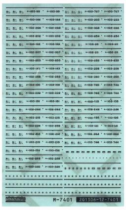 7401国鉄/JR  103系用車両マーク№1(関東エリア①)