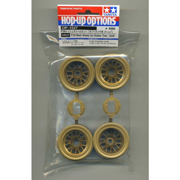 OP.1527 F104メッシュホイールセット (ラバータイヤ用 ゴールド)
