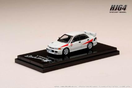 HJ642010CW 1/64 MITSUBISHI LANCER RS EVOLUTION III RALLY STRIPE SCORTIA WHITE