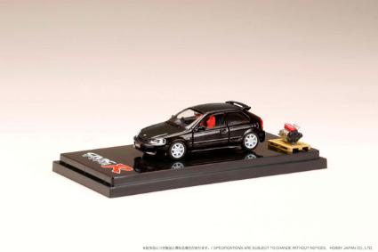 HJ642016BK HJ64 1/64 Honda CIVIC TYPE R (GF-EK9) with Engine Display Model STARLIGHT BLACK PEARL