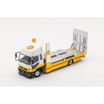 KS032-310 GCD 1/64 Mitsubishi Fuso トラック - ダブルデッカートレーラー / SHELL イエロー/ホワイト