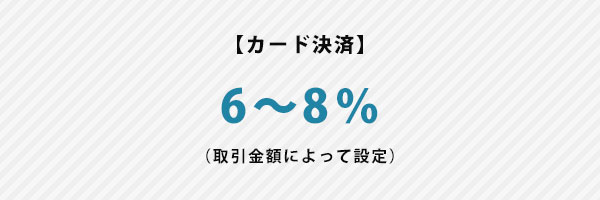 【カード決済】6～8％（取引金額によって設定）